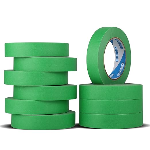 Green Painters Tape, 1 inch x 60 Yards x 10 Rolls by KIWIHUB