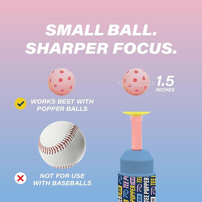 Bandit Sports Coach RAC Tee Popper Mini, Hitting Tee for Perfect Swings, Batting Machine for Practicing Hitting Without a Pitcher Blue
