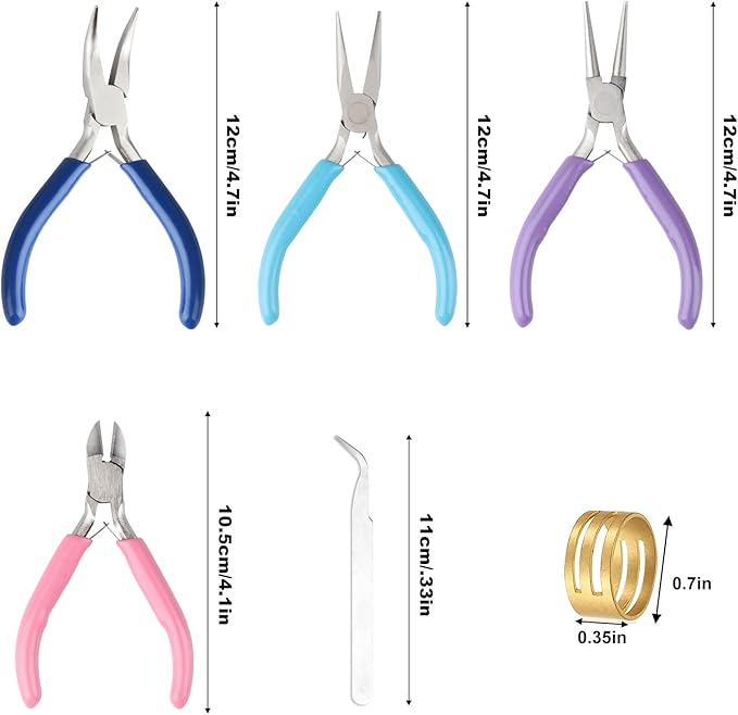4 Pack Jewelry Making Pliers Tools Set, Jewelry Making Needle Nose Chain Nose - Image 2