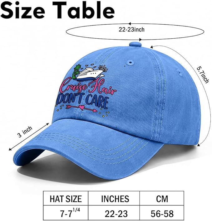Cruise Adjustable Washed Cotton Baseball Cap, Funny Boat Retro Trucker Hat Gift for Men Women Dad Husband Crewman
