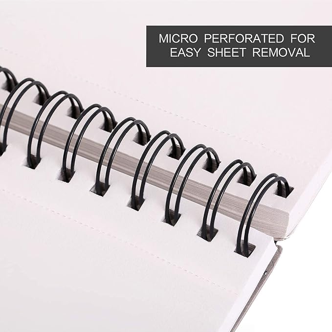 Bachmore 8.5"x11" Hardbound Sketchbook, Left Spiral Sketch Pad - Image 2