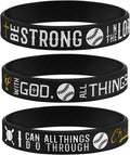 Sainstone Power of Faith Baseball Bible Verse Silicone Wristbands with Christian Inspirational Sayings, Set 3 of Scriptures Motivational Rubber Bracelets Sports Gifts