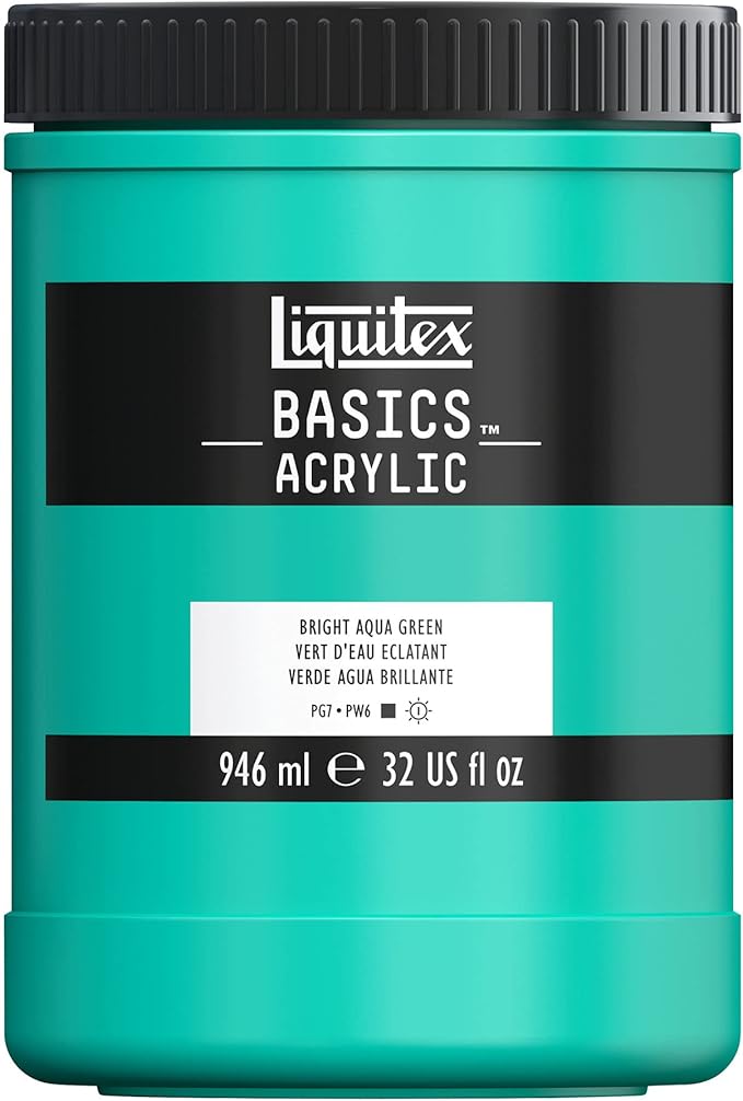 Liquitex BASICS Acrylic Paint, 946ml Jar, Bright Aqua Green by Liquitex