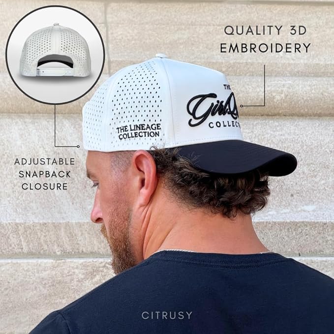 CITRUSY Athletic Trucker Golf Hat | Performance Mens 5 Panel Cap | Cool Breathable Waterproof Workout Running Snapback
