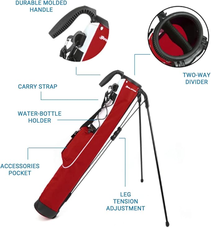 Orlimar Pitch ’n Putt Lightweight Sunday Golf Bag with Stand, Ultra-Light Carry Design, Two-Way Divider Top, Shoulder Strap, Compact Carry Golf Bag for Men & Women