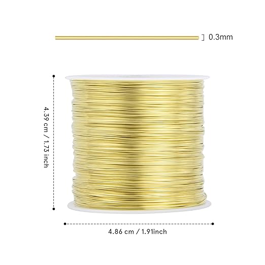 28 Gauge Craft Wire Jewelry Wire 100M/0.3mm Gold Plated Thin Brass Wire Soft - Image 4
