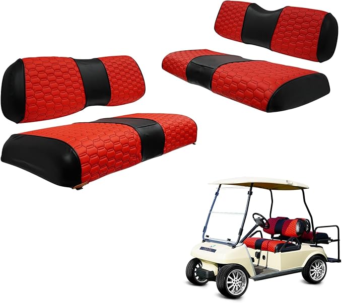 Golf Cart Seat Covers for EZGO TXT Club Car DS Gas or Electric OEM Regular Seat Cushion, No Staple, Golf Cart Vinyl Replacement Seat Cover