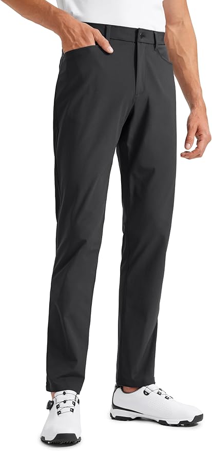CRZ YOGA All Day Comfy 5-Pocket Golf Pants for Men - 28"/30"/32"/34" Quick Dry Lightweight Casual Work Stretch Trousers