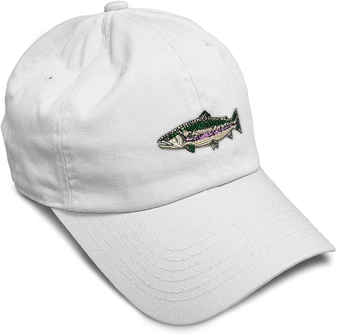 Custom Soft Baseball Hat Embroidered Dad Hat Fish Rainbow Trout Men & Ladies Baseball Cap Cotton