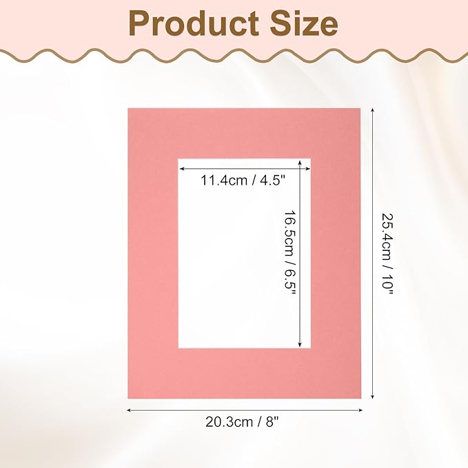 Picture Mats, 8 x 10 for 5 x 7 Pictures Acid Free White Core Bevel Cut Frame - Image 2