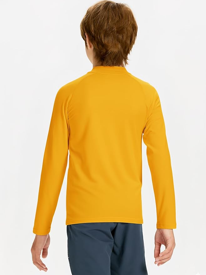 DEVOROPA Youth Boys Compression Thermal Shirt Long Sleeve Kids Fleece Baselayer Soccer Baseball Undershirt Slim/Regular/Husky