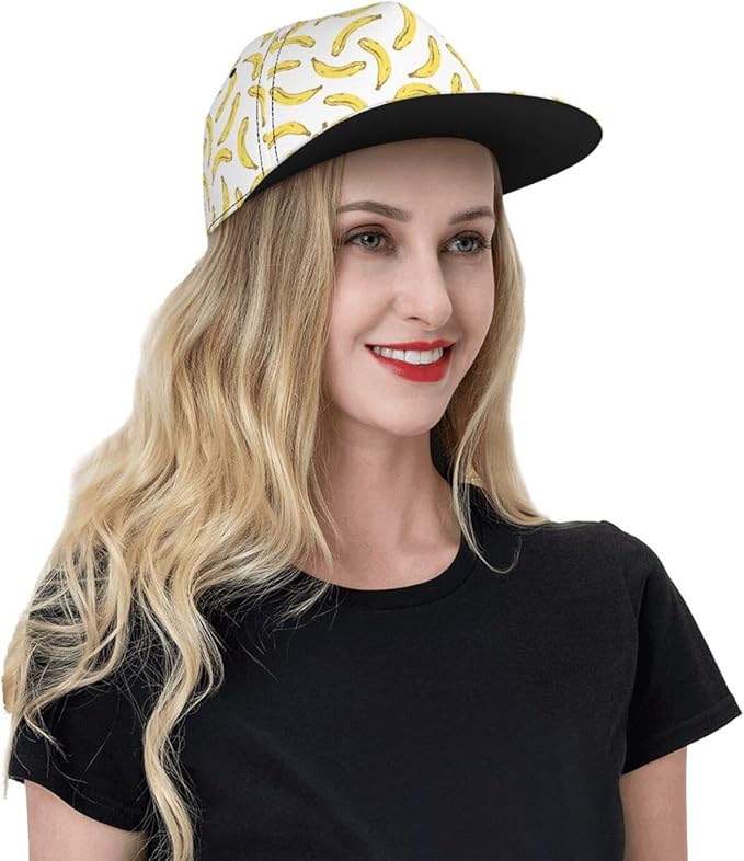Fashion Snapback Hat for Men Women, Hip Hop Style Baseball Cap Flat Bill Hats Adjustable Trucker Sun Hat