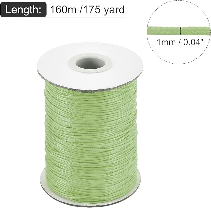 MECCANIXITY Waxed Cord 1mm Waxed Polyester Cord 175 Yard Wax String - Image 2