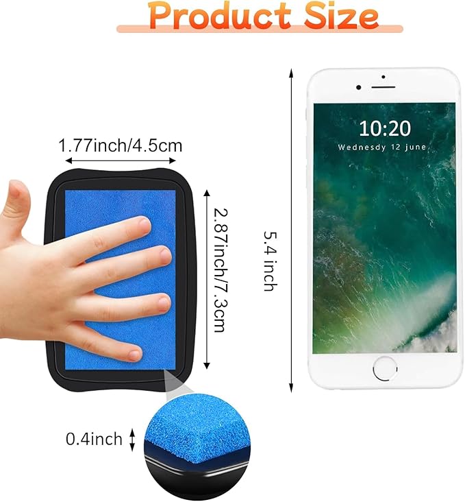 Large Finger Ink Pads for Kids Washable Craft Ink Stamp Pads, 16 Color DIY for - Image 3