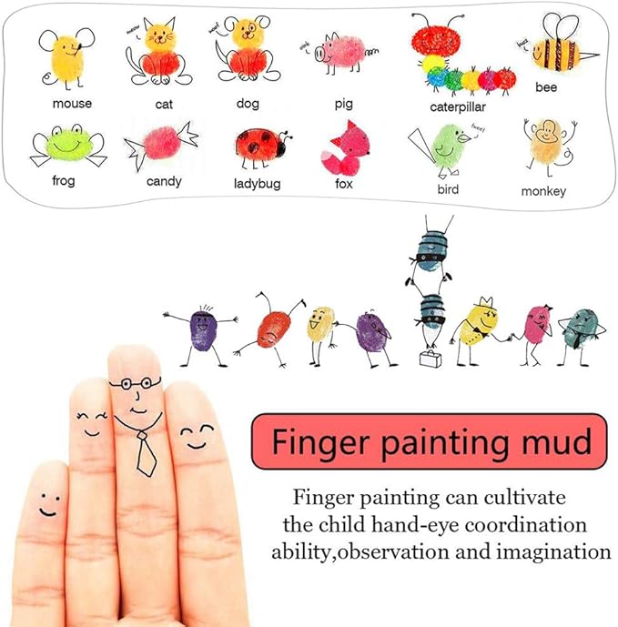 Washable Ink Pads for Kids Rubber Stamps, 20 Colors Stamp Ink Pads, Fingerprint - Image 7