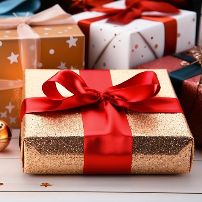 4 Inch 25 Yard Wide Satin Ribbon White, Solid Fabric Large Ribbon Roll - Image 7