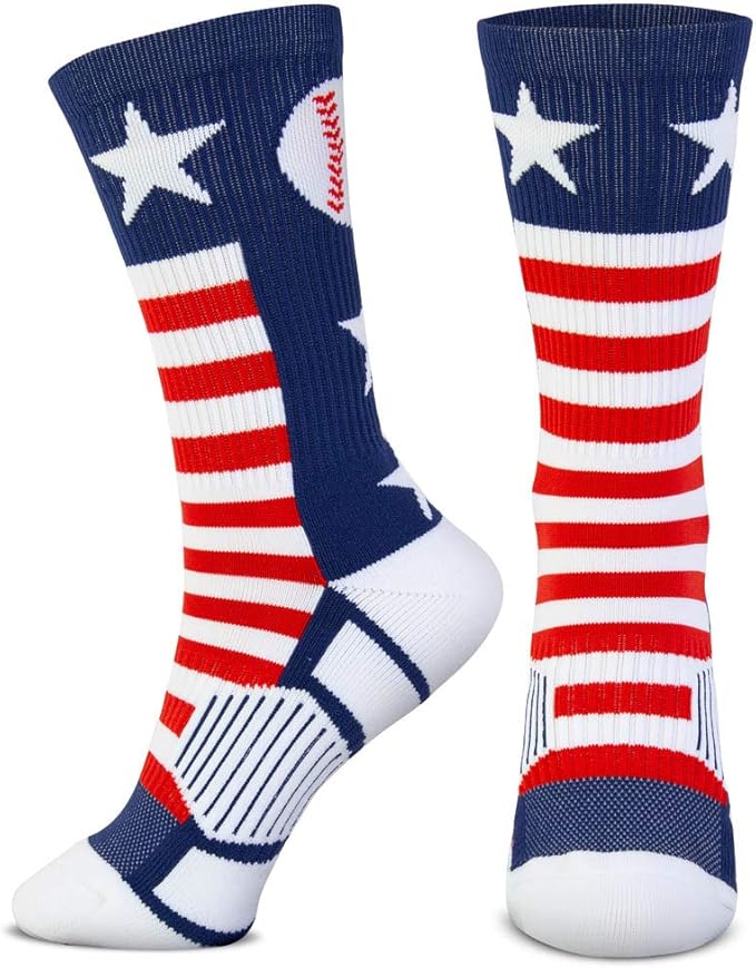 ChalkTalkSPORTS Baseball Performance Crew Socks - Boston Socks - Youth & Adult - Baseball Mid-Calf Socks