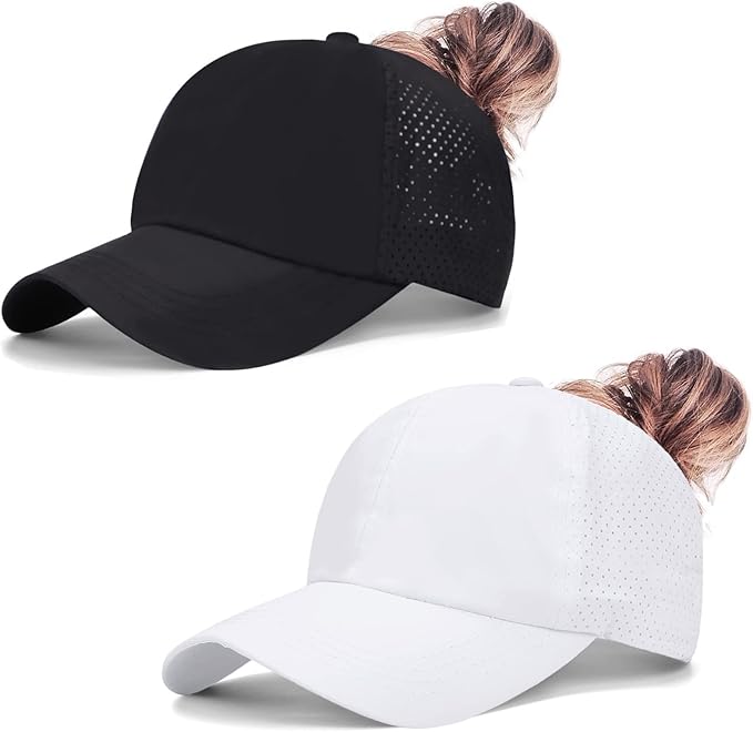 ZTL Women's High Ponytail Baseball Cap Performance Running Hat Quick Dry Mesh Sports Cap Unstructured Dad Trucker Hats