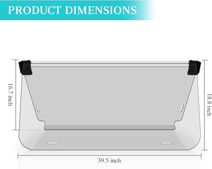 10L0L Foldable Golf Cart Windshield for Club Car DS 1982-2000 (Gas & Electric) - Tinted UV Protection, Impact Resistant Acrylic, Lightweight (Clear)