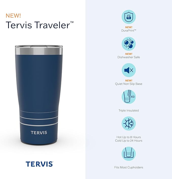 Tervis Traveler Golf Sink the Putt Triple Walled Insulated Tumbler Travel Cup Keeps Drinks Cold & Hot, 20oz, Stainless Steel