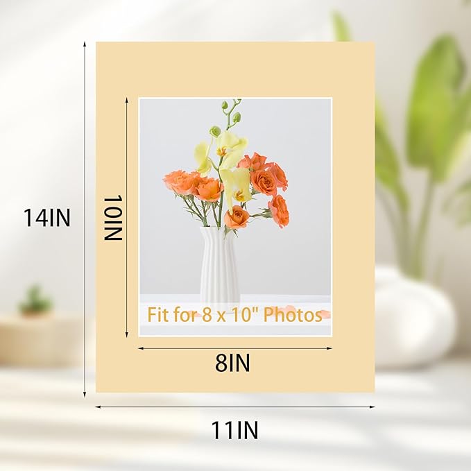 Prudiut 15 Pack 11x14 Picture Mats, Mixed Colors Frame Mattes - Image 2