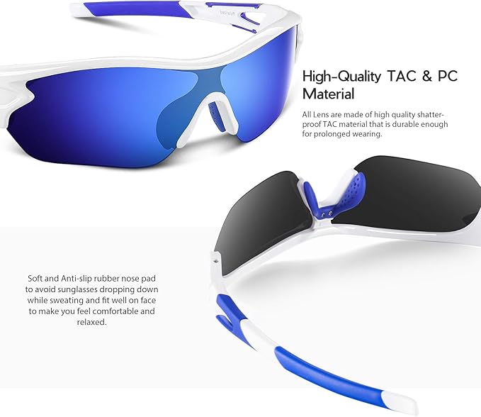 BEACOOL Polarized Sports Sunglasses for Men Women Youth Baseball Cycling Running Driving Fishing Golf Motorcycle TAC Glasses