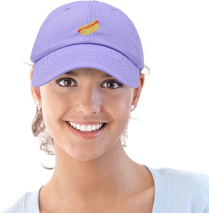 DALIX Hot Dog Hat Embroidered Mens Womens Baseball Cap