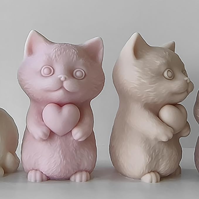 Cat Soap Mold for Animal Candle Making by ESEENSSiliconeMolds