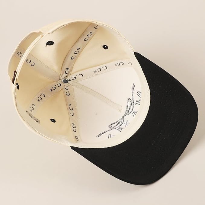 MIRMARU Two-Tone Vintage Canvas Trucker Hats for Men & Women, Adjustable Size Baseball Caps with Trendy Embroidered Design