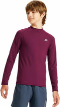 DEVOROPA Youth Boys Compression Thermal Shirt Long Sleeve Kids Fleece Baselayer Soccer Baseball Undershirt Slim/Regular/Husky