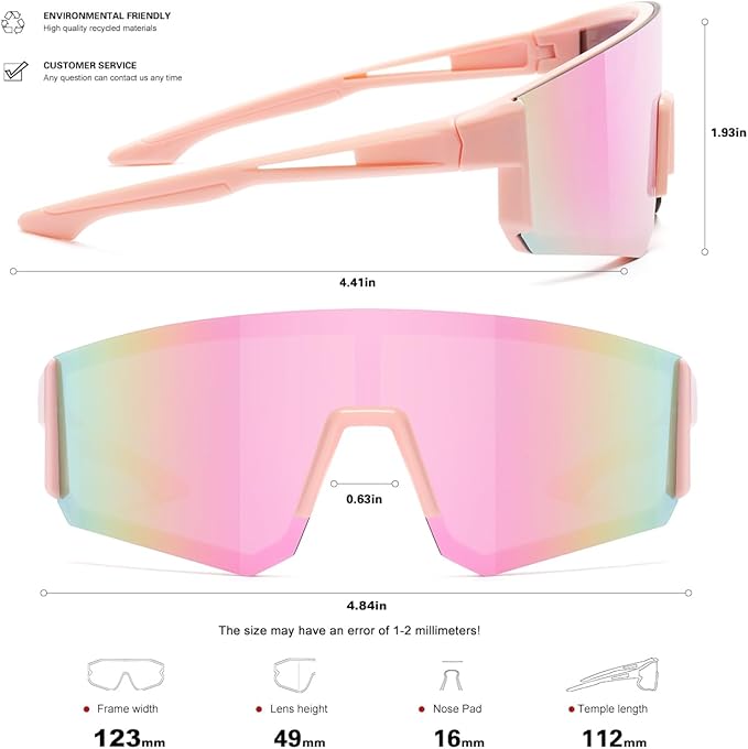 SEKKAF Youth Baseball Sunglasses for Boys Girls Age 6-12 Softball Cycling Sports Sunglasses for Kids Lightweight Frame