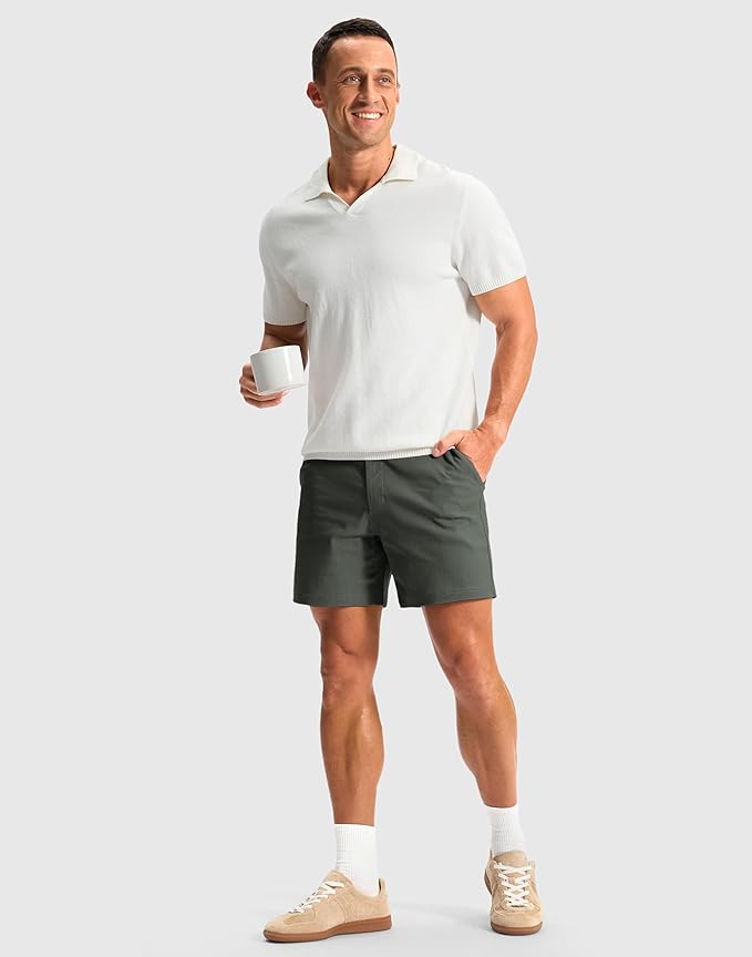 G Gradual Men's Golf Dress Shorts 5"/ 7"/ 9" Stretch Casual Work Flat Front Shorts for Men with 3 Pockets Quick Dry