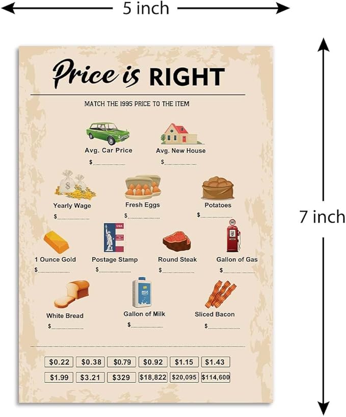 QUPT 30th Birthday Party Games, Price is Right Games, Birthday Party Supplies - Image 2