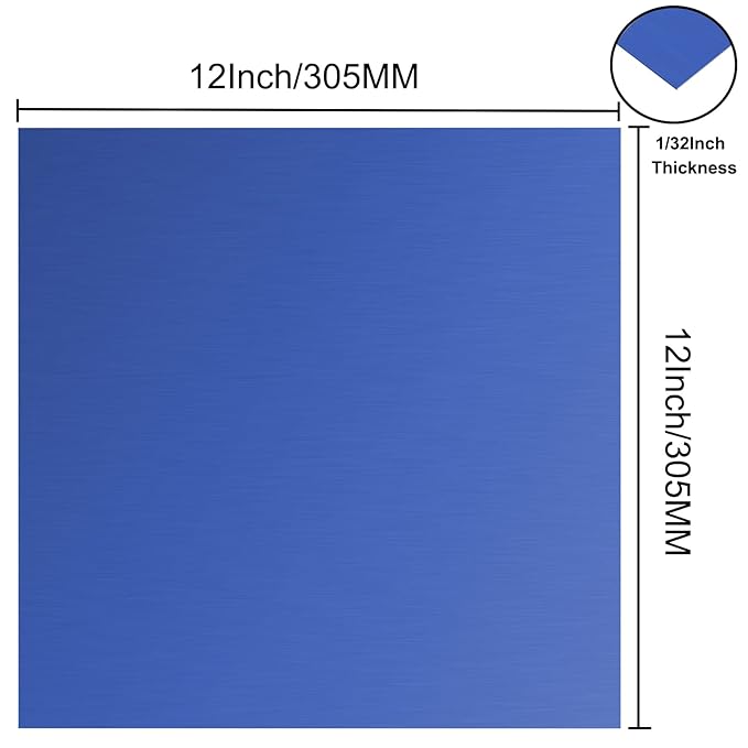 Anodized Aluminum Sheet Metal 12 x 12 x 1/32 Inch Blue Anodized Aluminum Metal - Image 3
