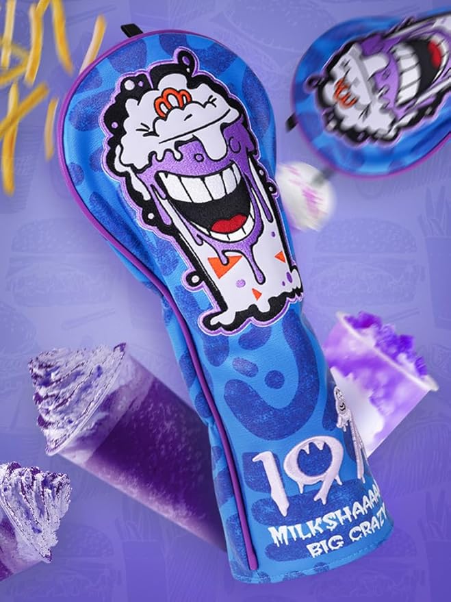 Big Crazy Golf Headcovers - Funny Golf Club Covers - Driver Headcover with Tour Grade PU Leather - Golf Driver Headcover, Waterproof Golf Head Covers, Soft Lining Golf Gift