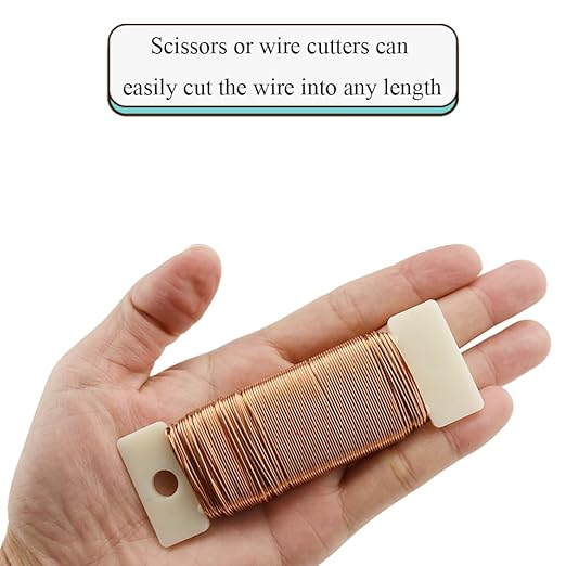 HAHIYO 22Gauge Rose Gold 3Roll Total 115Yards Metal Floral Wire Flexible Paddle - Image 3