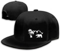 Skull Finger Flat Bill Hats for Men Black Mens Snapback Hat Baseball Cap Fitted Hat Rock N Roll Skeleton Hand Snap Backpack