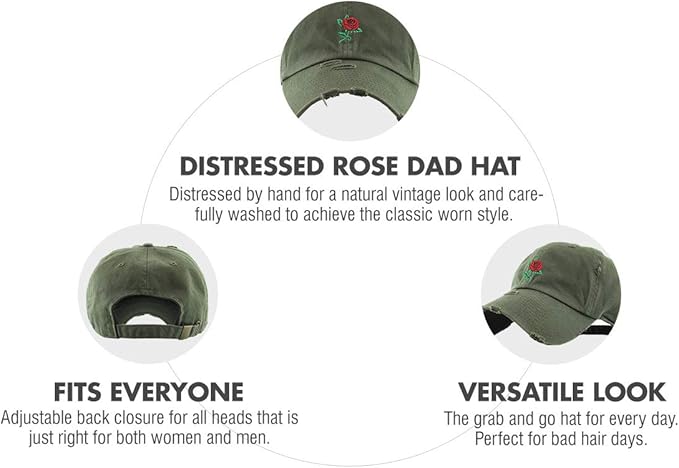 Rose Flowers Love Good Vibes Men Women Dad Hat Baseball Cap Adjustable Unisex