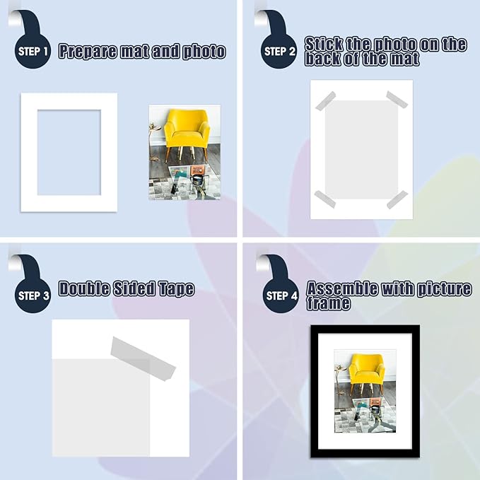 Mat Board Center, 13x16 for 9x12 White Photo Picture Mats - Image 6