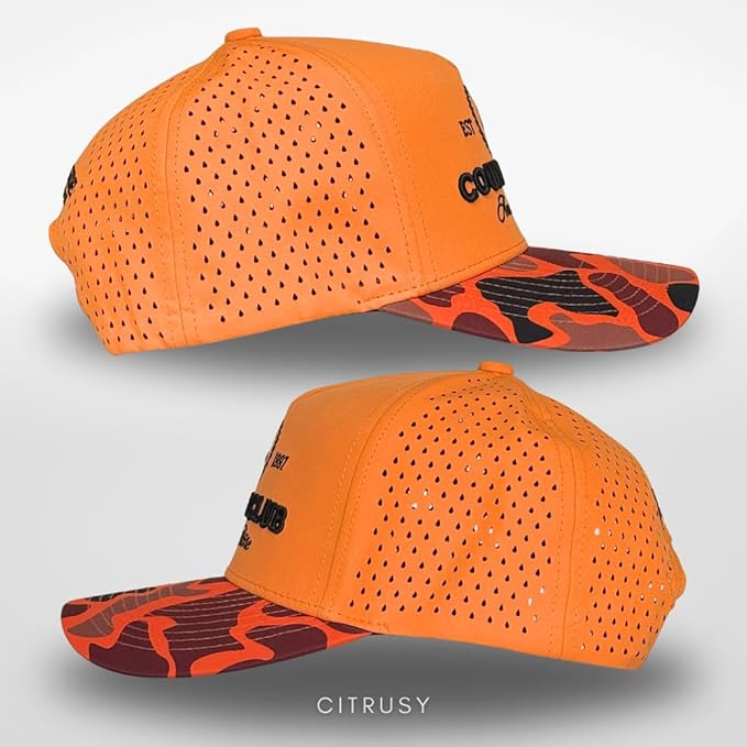 CITRUSY Athletic Trucker Golf Hat | Performance Mens 5 Panel Cap | Cool Breathable Waterproof Workout Running Snapback