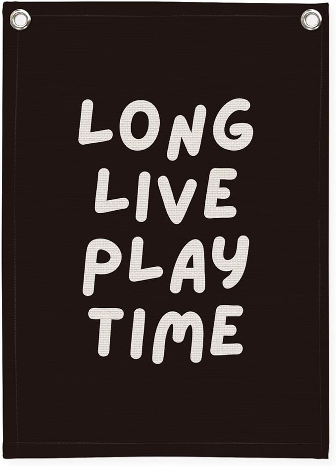 Playroom Decor, Play Room Wall Decor, Long Live Playtime Linen Banner, Baby by Unknown
