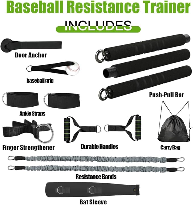 Davllin Baseball Resistance Trainer,Training Aid for Baseball Softball Pitchers,Interchangeable Grips to Build Arm Strength,Arm Bands for Baseball Players,Baseball Throwing Trainer,Great to Warm-Up