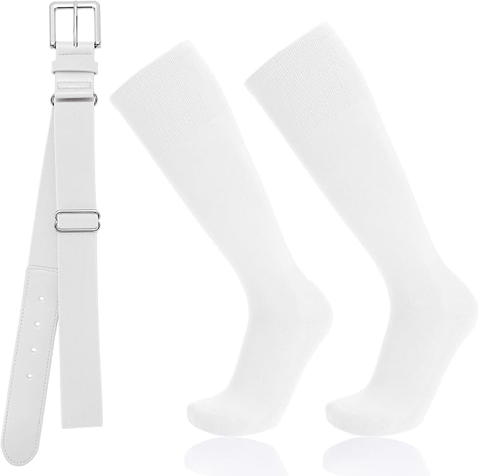 Baseball Socks and Belt Combo for Youth Adult - Softball Socks and Belt for Boys and Girls