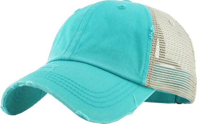 Classic Plain Ponytail Messy High Bun Headwear Adjustable Cotton Trucker Mesh Glitter Hat Baseball Cap