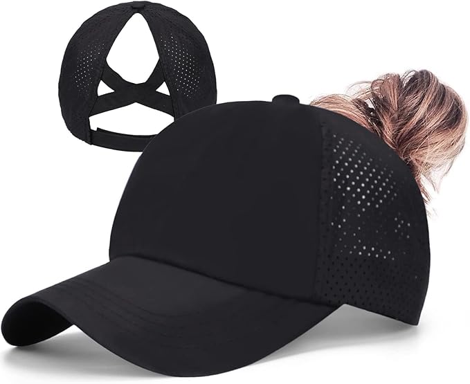 ZTL Women's High Ponytail Baseball Cap Performance Running Hat Quick Dry Mesh Sports Cap Unstructured Dad Trucker Hats