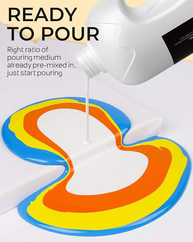 Nicpro 8 Colors Large Bulk Acrylic Pour Paint Set Premixed High Flow Art - Image 2