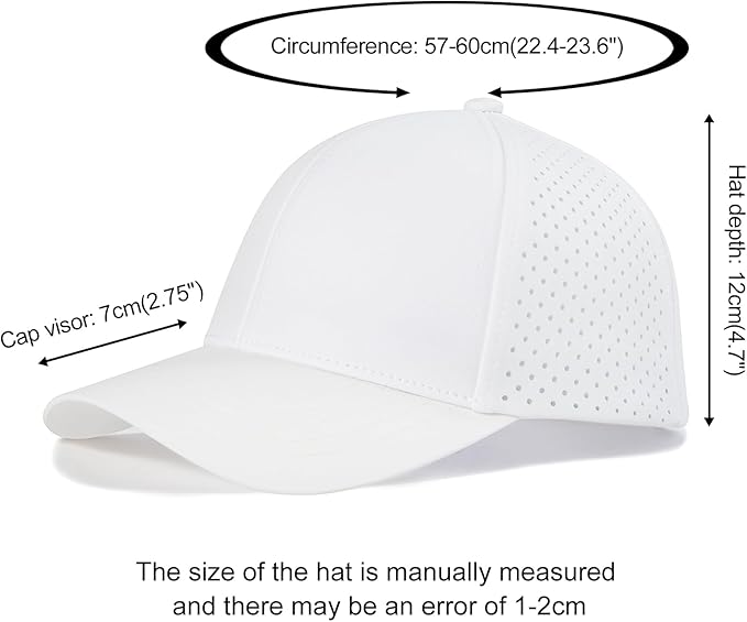 VOBOOM Men Quick Dry Baseball Cap Laser Cut Mesh Ball Curved Brim Snapback Hat