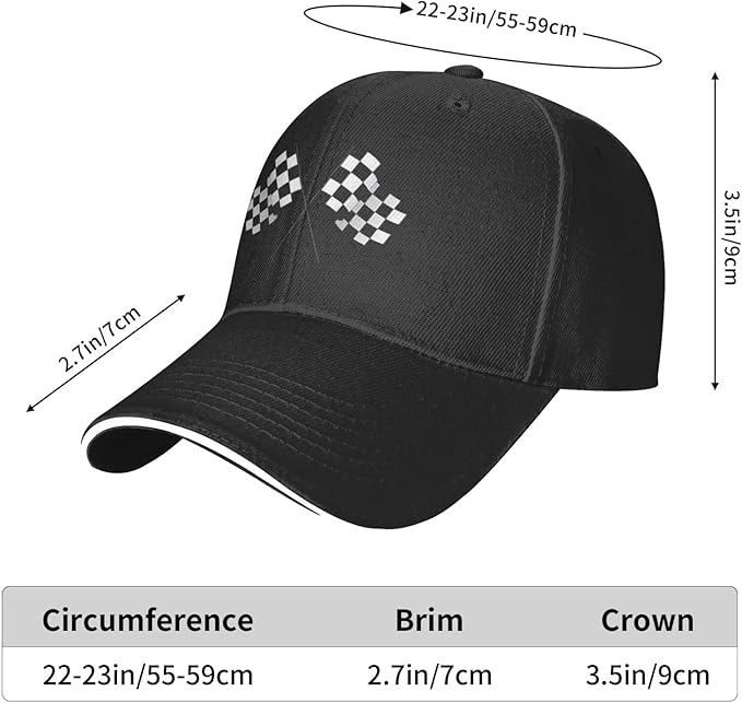 Waldeal Men's Baseball Caps Checkered Flags Race Car Flag Pole Adjustable Dad Hat