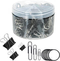 300Pcs Paper Clips and Binder Clips Set, Paper Clips, Binder Clips, Rubber Bands by MIELIKKE