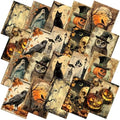 Hahafelt 10 Pcs 18"x22" Vintage Halloween Fat Quarters Gothic Fabric Bundle